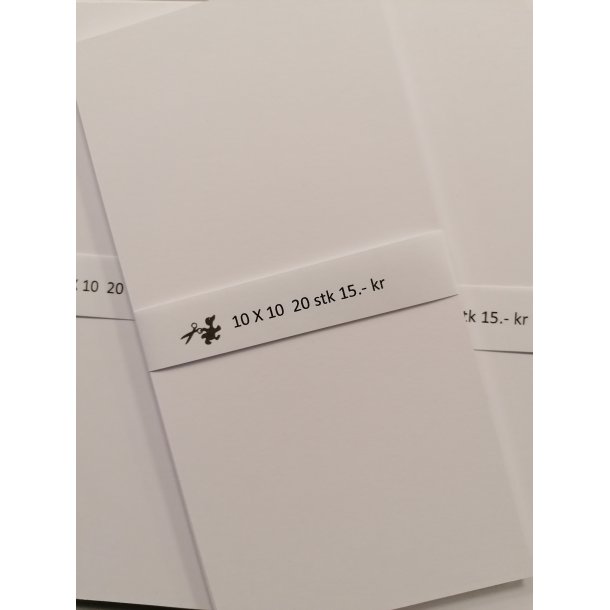 10 X 10 cm Hvid kortbase